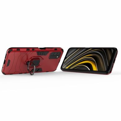 Ударопрочный чехол Transformer Ring для Xiaomi Poco M3 - Red