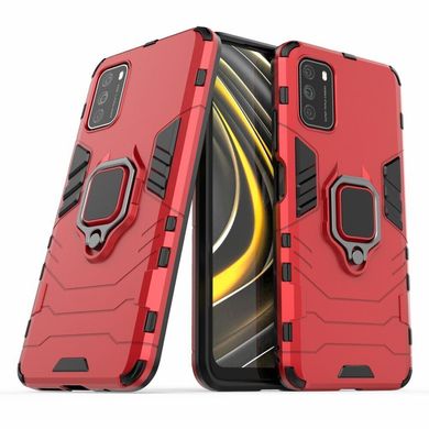 Ударопрочный чехол Transformer Ring для Xiaomi Poco M3 - Red