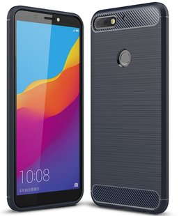 Защитный чехол Hybrid Carbon для Huawei Y7 2018 / Y7 Prime 2018 / Honor 7C Pro - Blue