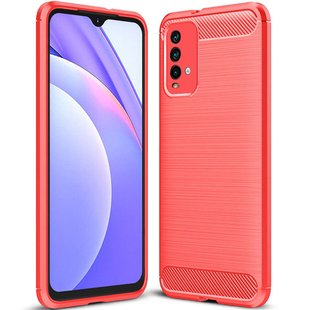 TPU чехол Slim Carbon для Xiaomi Redmi 9T / Redmi Note 9 4G - Red