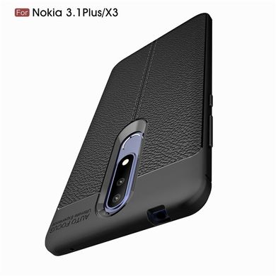 Чехол Hybrid Leather для Nokia 3.1 Plus - Black