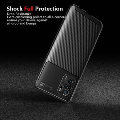 Чехол Ipaky Premium Carbon для Xiaomi Redmi Note 10S / Note 10 - Black