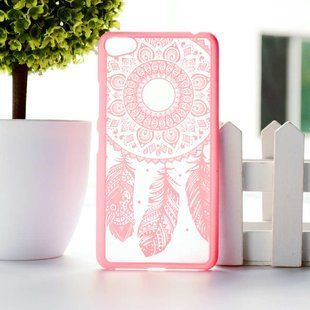 Чехол с узором "Перья" для Lenovo S60 "розовый"