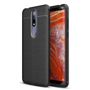 Чехол Hybrid Leather для Nokia 3.1 Plus - Black