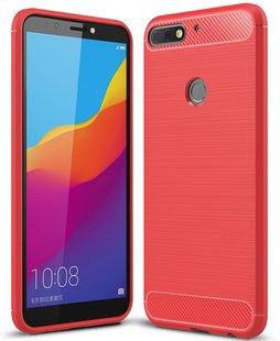 Защитный чехол Hybrid Carbon для Huawei Y7 2018 / Y7 Prime 2018 / Honor 7C Pro - Red