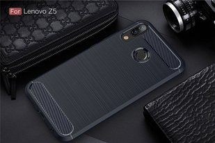 Силиконовый чехол Hybrid Carbon для Lenovo Z5 - Dark Blue