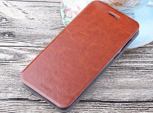 Кожаный чехол-книжка MOFI для Lenovo K6 Note "коричневый"