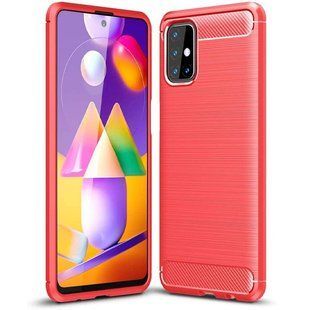 Чехол Hybrid Carbon для Samsung Galaxy M31s - Red