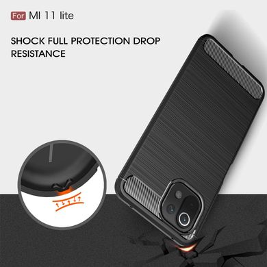 Чехол Slim Carbon для Xiaomi Mi 11 Lite - Black