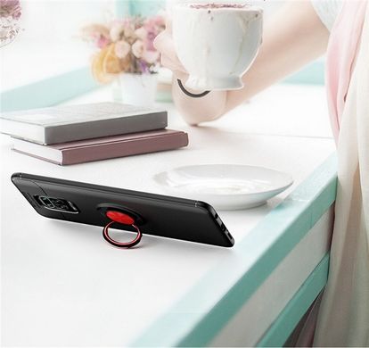 Чехол Hybrid Car Magnetic Ring для Xiaomi Redmi Note 9S / 9 Pro - Red
