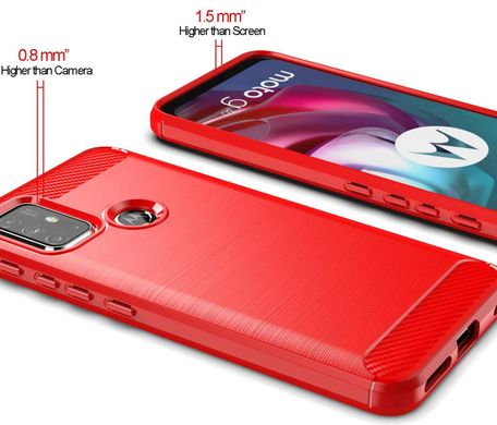 Защитный чехол Hybrid Carbon для Motorola G10 / G30 - Red