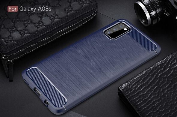 TPU чехол Slim Carbon для Samsung Galaxy A03s - Blue