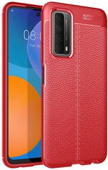 Защитный чехол Hybrid Leather для Huawei P Smart (2021) - Red