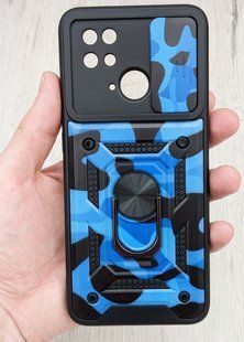 Ударопрочный чехол Hybrid Ring Camshield для Xiaomi Redmi 10C - Blue