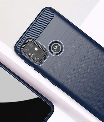Защитный чехол Hybrid Carbon для Motorola G10 / G30 - Dark Blue