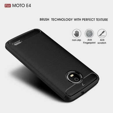 Силиконовый чехол Hybrid Carbon для Motorola Moto E4 "черный"