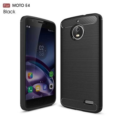 Силиконовый чехол Hybrid Carbon для Motorola Moto E4 "черный"