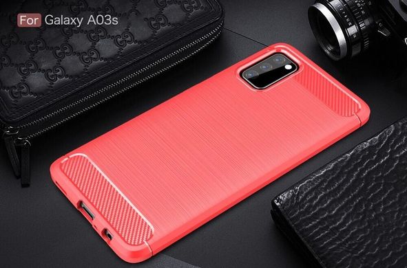 TPU чехол Slim Carbon для Samsung Galaxy A03s - Red