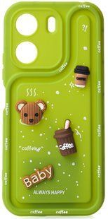 3D объемный чехол для Xiaomi Redmi 13C - Green