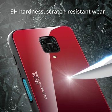 Чехол TPU+Glass для Xiaomi Redmi Note 9S / Note 9 Pro - Red