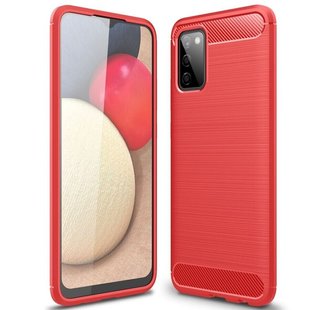 Защитный чехол Hybrid Carbon для Samsung Galaxy A02s - Red