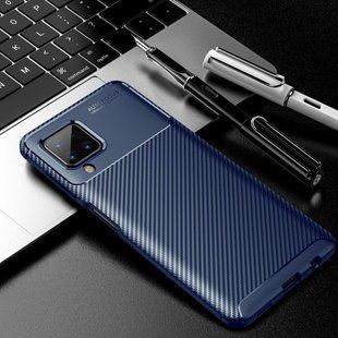 Чехол Premium Carbon для Samsung Galaxy A12 / M12 - Dark Blue