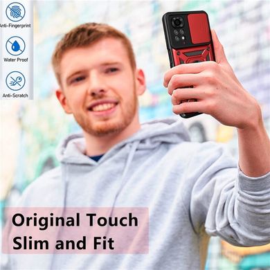 Противоударный чехол Hybrid Ring Camshield для Xiaomi Redmi Note 11 Pro 5G - Red