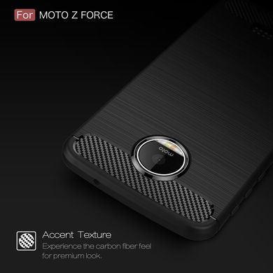 Захисний силіконовий чохол Hybrid Carbon для Motorola Moto Z Force - Brown