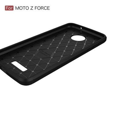 Защитный силиконовый чехол Hybrid Carbon для Motorola Moto Z Force - Brown