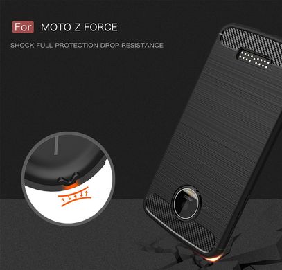 Захисний силіконовий чохол Hybrid Carbon для Motorola Moto Z Force - Brown