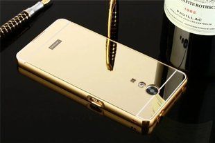 Металевий чохол для Lenovo P2 "золотий дзеркальний"