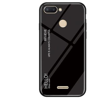 TPU+Glass чохол Crazy Gradient Hello для Xiaomi Redmi 6 - Black