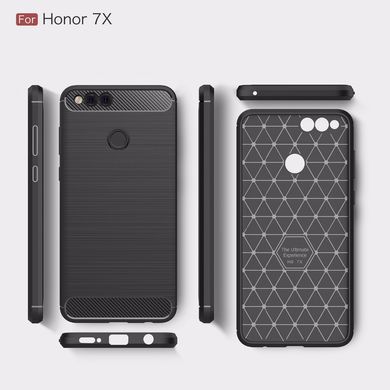 Силиконовый чехол Hybrid Carbon для Huawei Honor 7X - Black