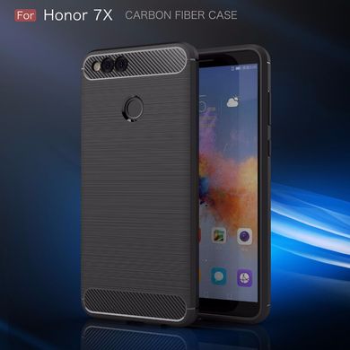 Силиконовый чехол Hybrid Carbon для Huawei Honor 7X - Brown
