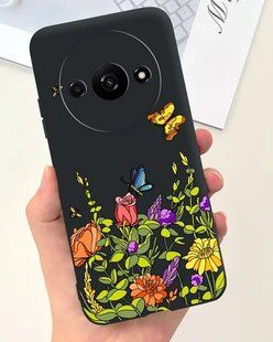 Силиконовый чехол с рисунком для Xiaomi Redmi A3 - Розы темные