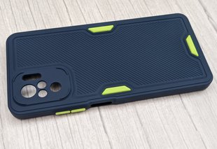 Силиконовый чехол Ribbed Protection для Xiaomi Redmi Note 10 / Note 10s - Blue