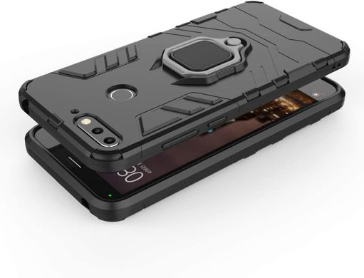 Ударопрочный чехол с подставкой для Huawei Y6 Prime 2018 / Y6 2018 - Black Magnet