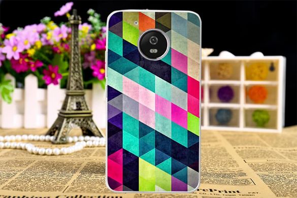 Чехол с рисунком для Motorola Moto G5 Plus - Разноцветные квадратики