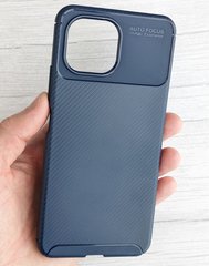 Чехол Premium Carbon для Xiaomi Mi 11 Lite - Dark Blue