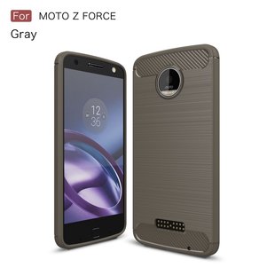 Защитный силиконовый чехол Hybrid Carbon для Motorola Moto Z Force - Brown