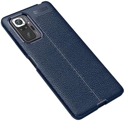 Чехол Hybrid Leather для Xiaomi Redmi Note 10 Pro - Dark Blue