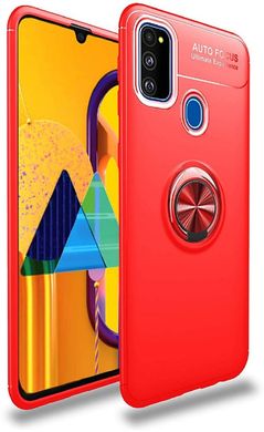 TPU чехол Hybird ColorRing под магнитный держатель для Samsung Galaxy M21 - Red