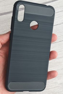 Силиконовый чехол для Huawei Y7 2019 - Dark Blue Carbon