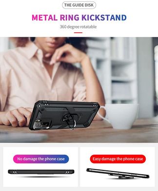 Ударопрочный чехол GETMAN Ring для Xiaomi Redmi Note 10 / Note 10s - Camshield Black