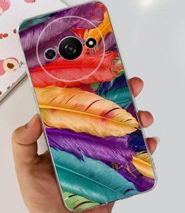 Силиконовый чехол с рисунком для Xiaomi Redmi A3 - Перья