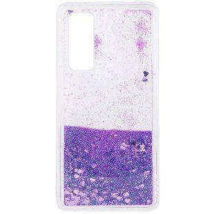 TPU чехол Liquid с переливающимся блестками для Huawei P Smart 2021 - Purple