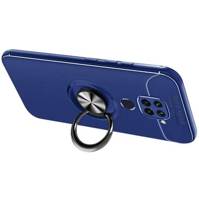 TPU чехол Hybrid ColorRing под магнитный держатель для Xiaomi Redmi Note 9 / Redmi 10X (4G) - Dark Blue