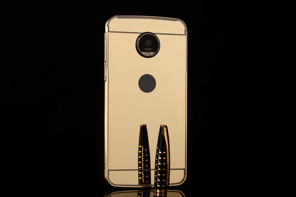 Металлический чехол для Motorola Moto Z2 Play "золотой зеркальный"
