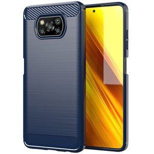 TPU чехол Slim Carbon для Xiaomi Poco X3 NFC / Poco X3 Pro - Dark Blue