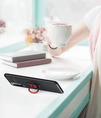 Чехол Hybrid Ring for Magnet для Xiaomi Poco M3 / Redmi 9T / Redmi Note 9 4G - Black+Red